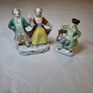 Vintage VICTORIAN 2 Sets Figurines ‎ Tall 1940's Occupied Japan